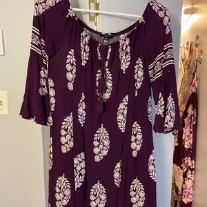 Purple Floral Tunic Dress